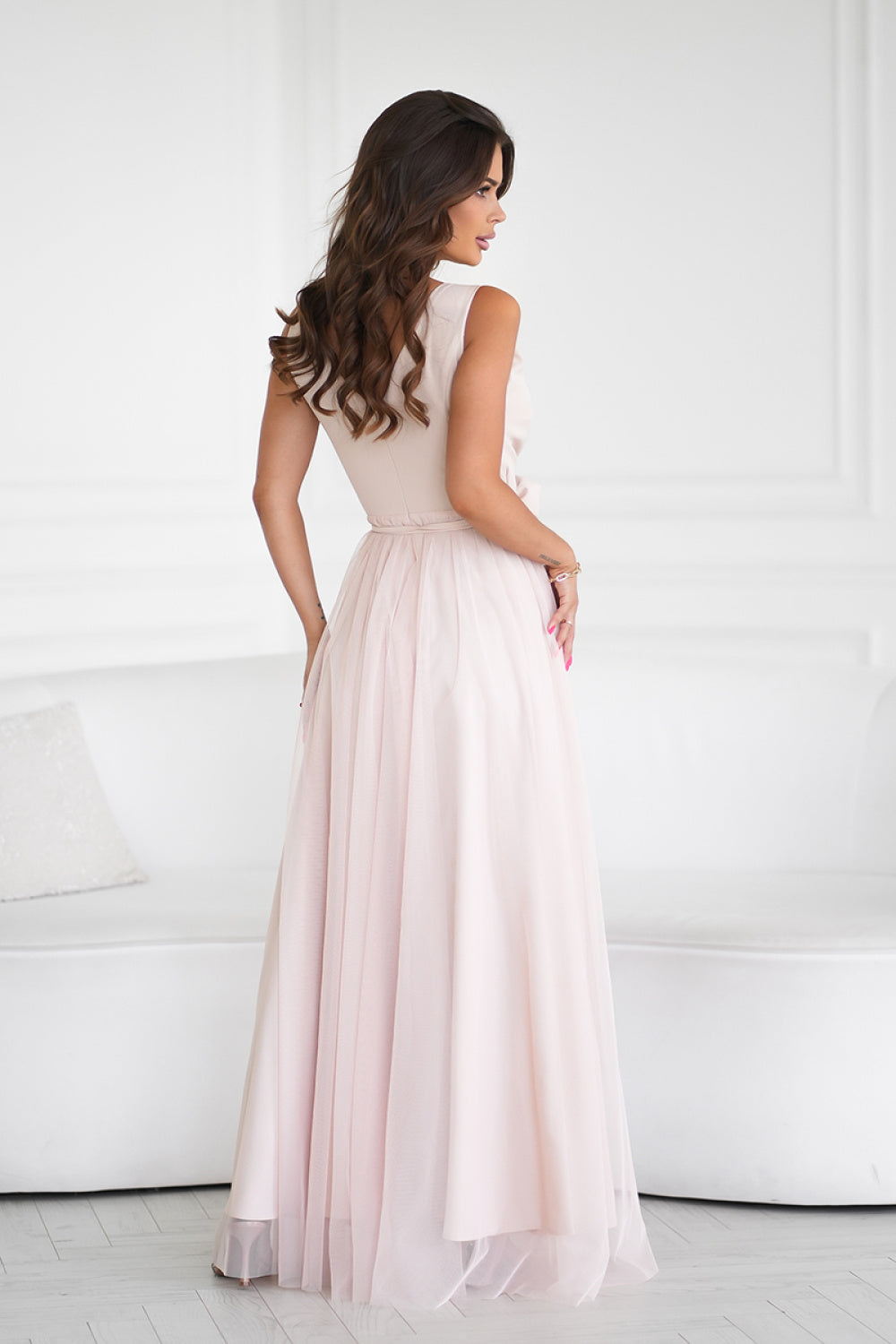 Langes Kleid model 199328 Bicotone
