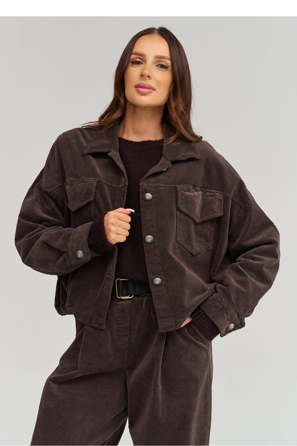 Cordjacke model 232013 Makadamia