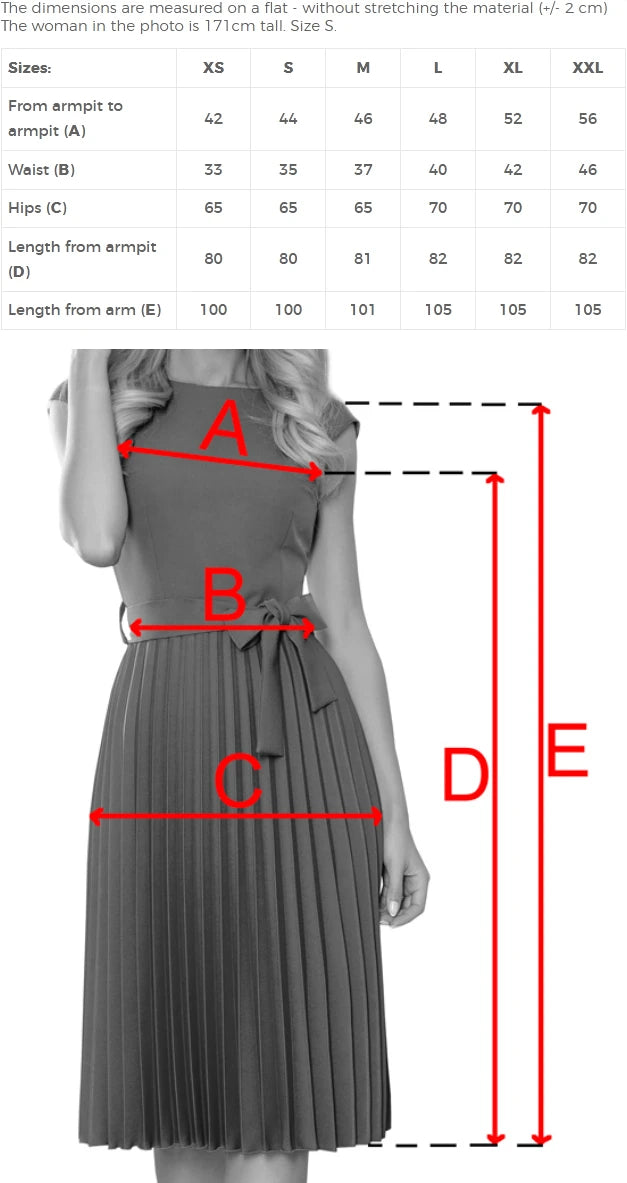 311-3 LILA Plissee-Kleid mit kurzen Ärmeln