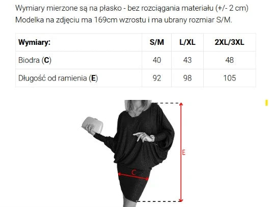 402-11 Bequemes Fledermauskleid mit langem Ärmel - Milchschokolade