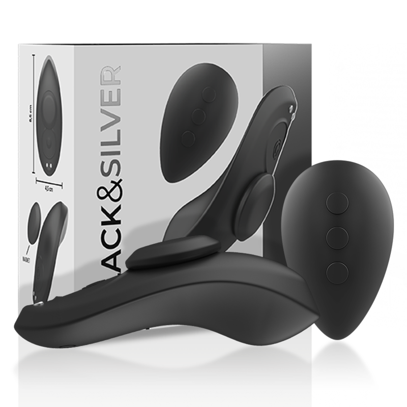 BLACK&SILVER - PRESTON WIEDERAUFLADBARER SILIKON-VIBRATOR-PANTIE