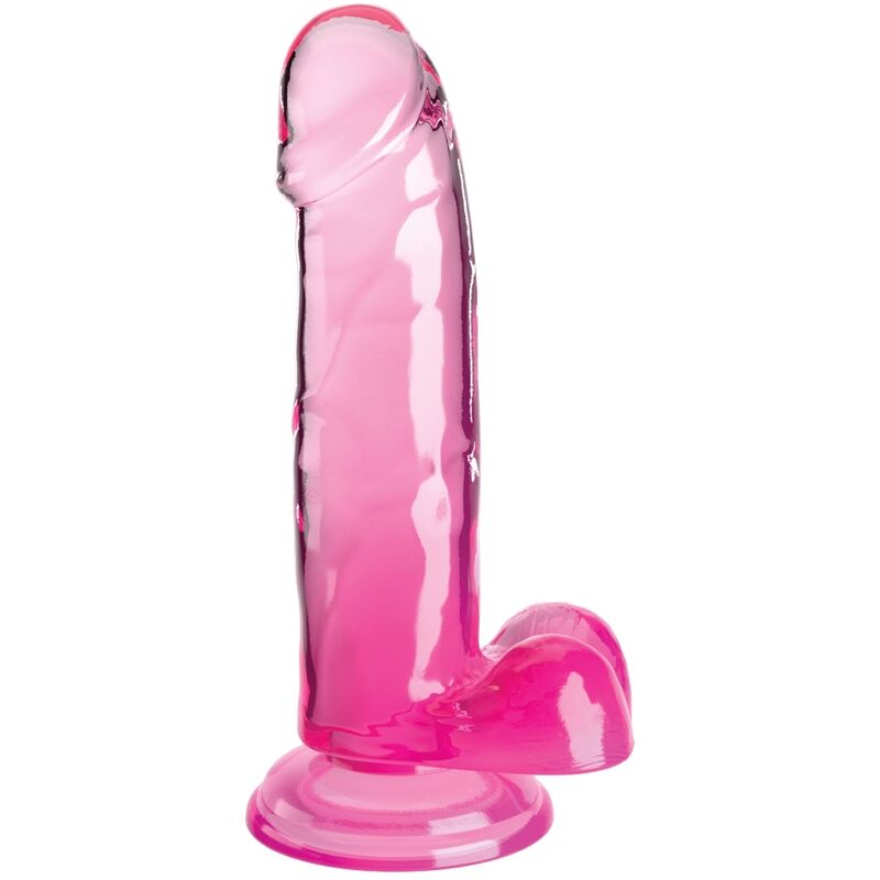 KING COCK - CLEAR REALISTISCHER PENIS MIT KUGELN 15.2 CM