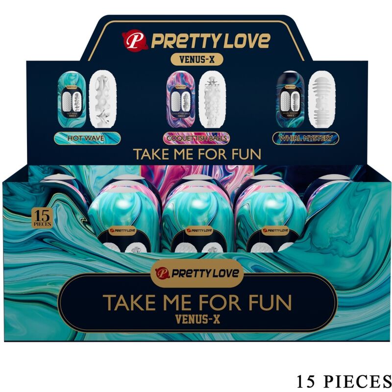 PRETTY LOVE - VENUS X 15 MÄNNLICHE MASTURBATOREN AUS SILIKON,