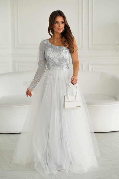 Langes Kleid model 192638 Bicotone