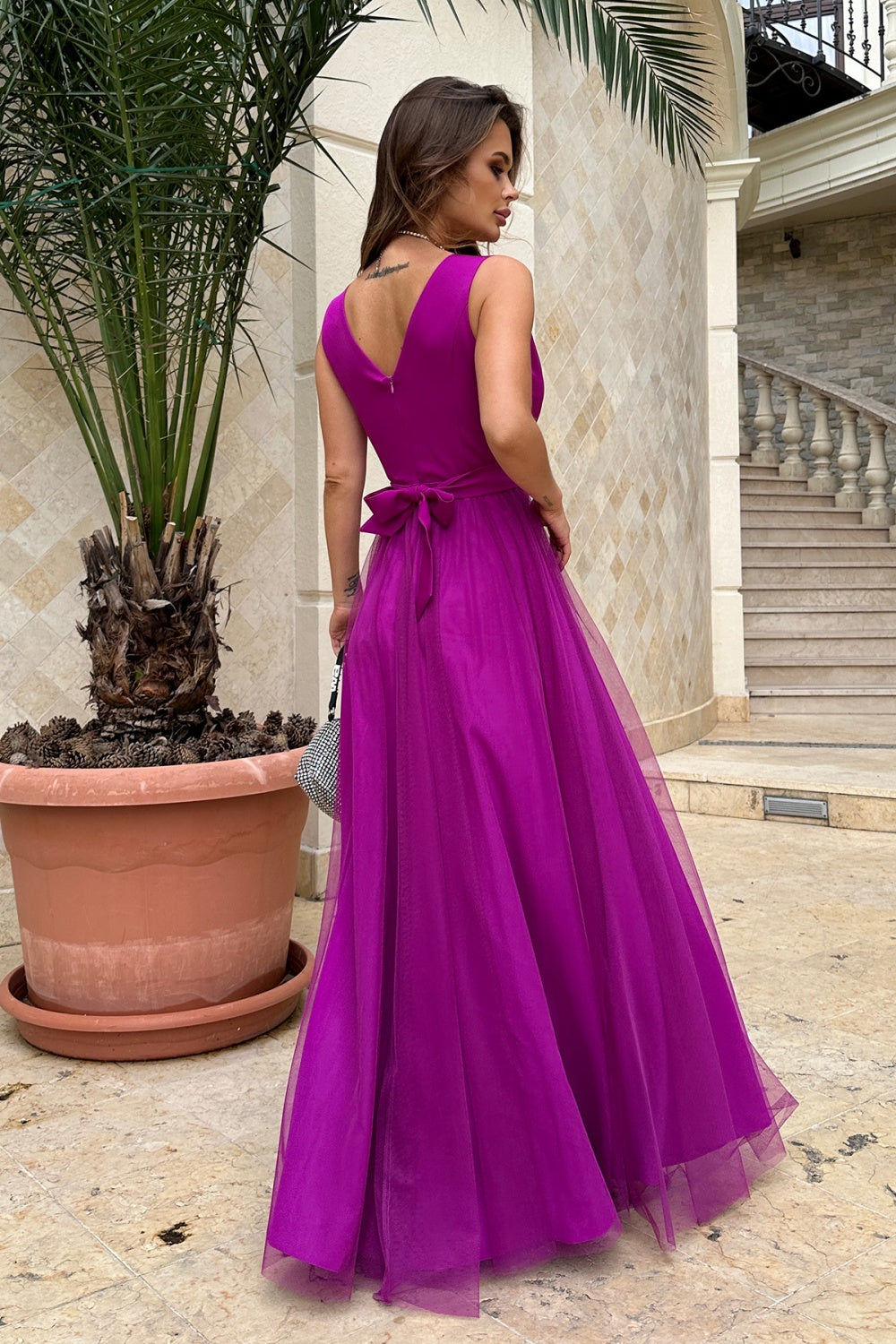 Langes Kleid model 192639 Bicotone