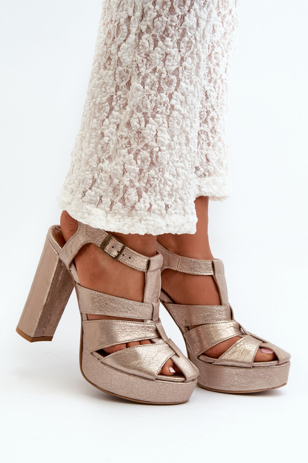 Sandals with heel model 198400 Step in style
