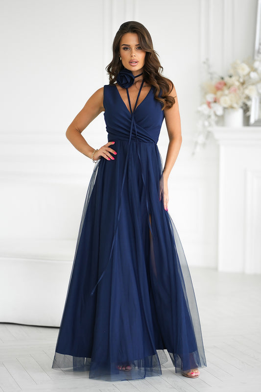 Langes Kleid model 199330 Bicotone