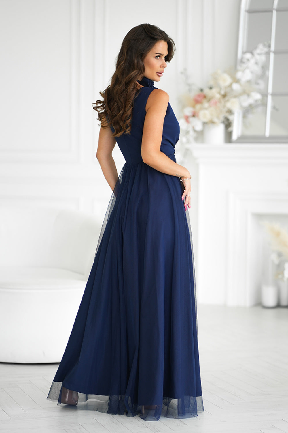Langes Kleid model 199330 Bicotone