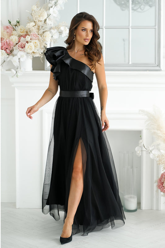 Langes Kleid model 200244 Bicotone