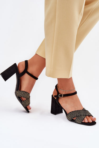 Sandals with heels model 214687 Step in style