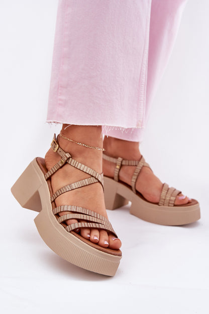 Sandals with heel model 214994 Step in style