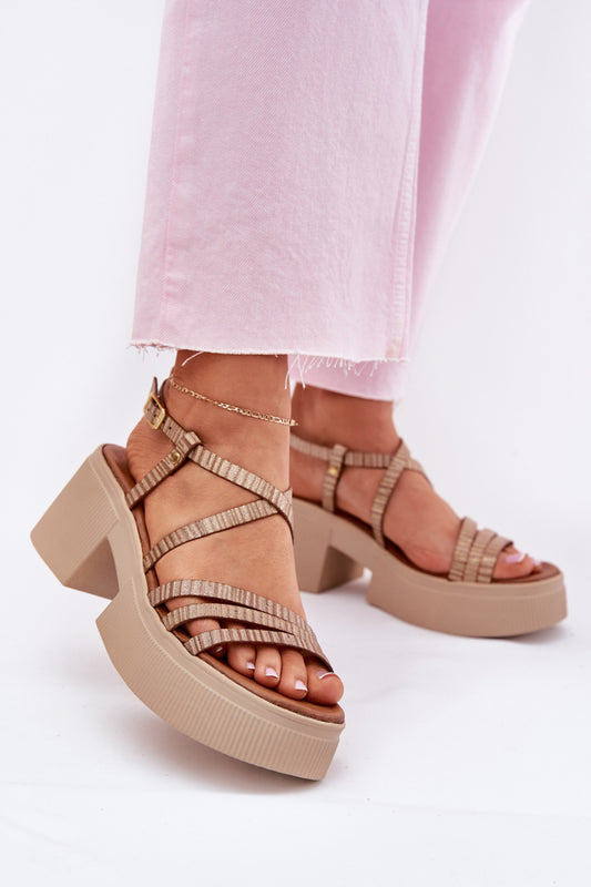 Sandals with heel model 214994 Step in style