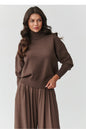 Rollkragenpullover model 217394 Makadamia