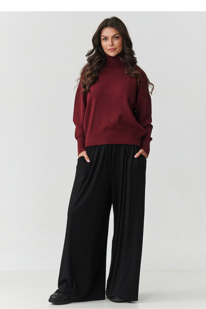 Rollkragenpullover model 217397 Makadamia
