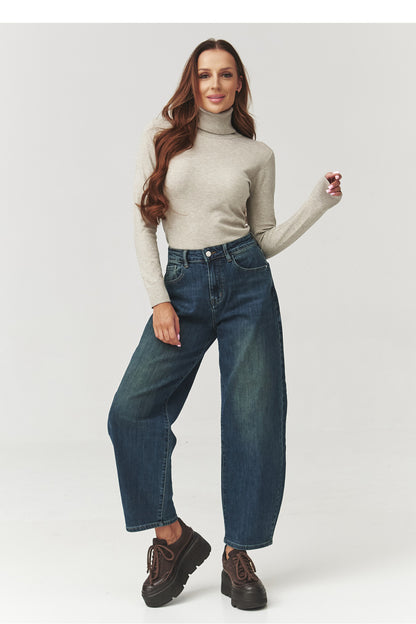 Rollkragenpullover model 219740 Makadamia