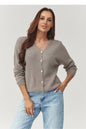 Cardigan model 223257 Makadamia