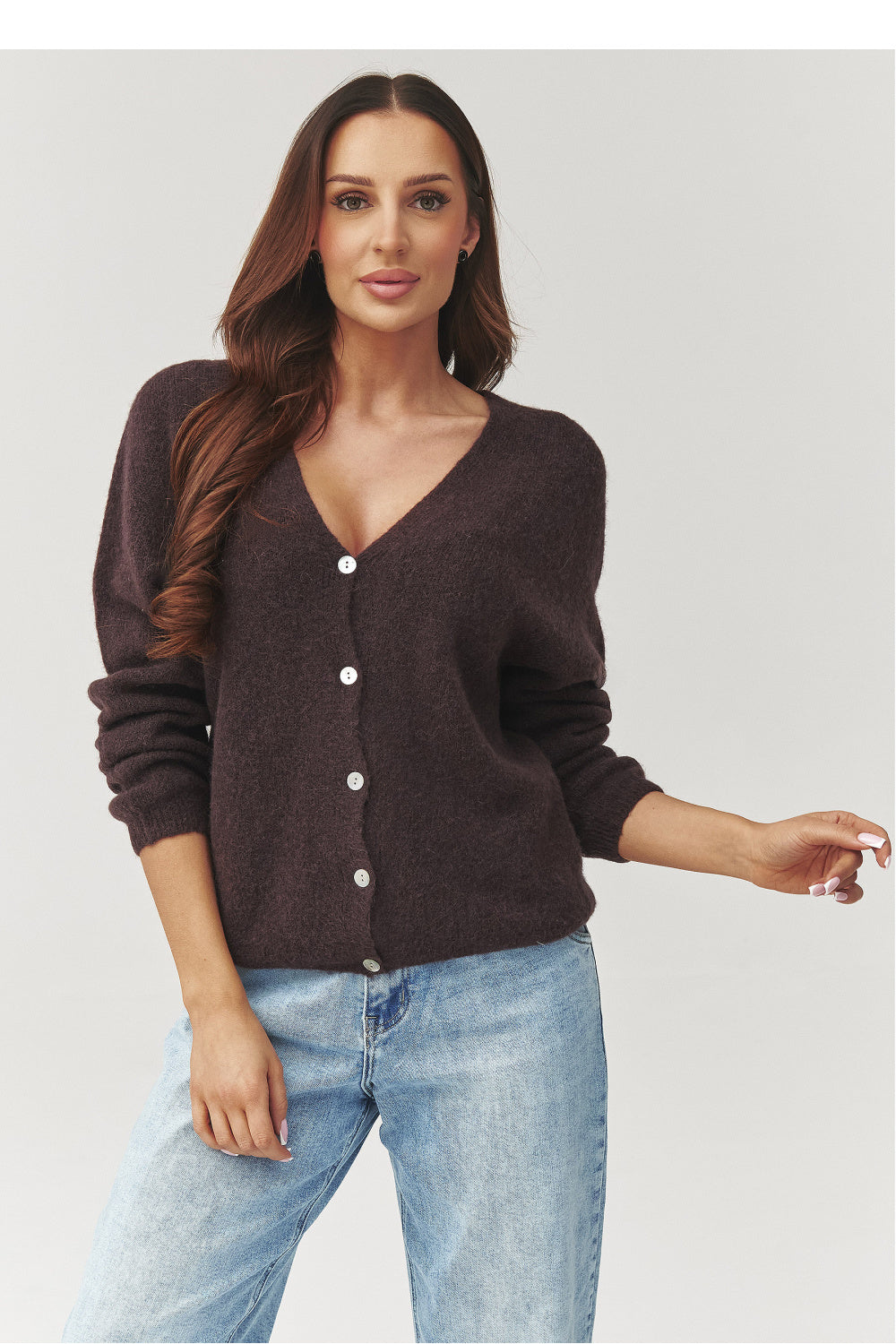 Cardigan model 223259 Makadamia