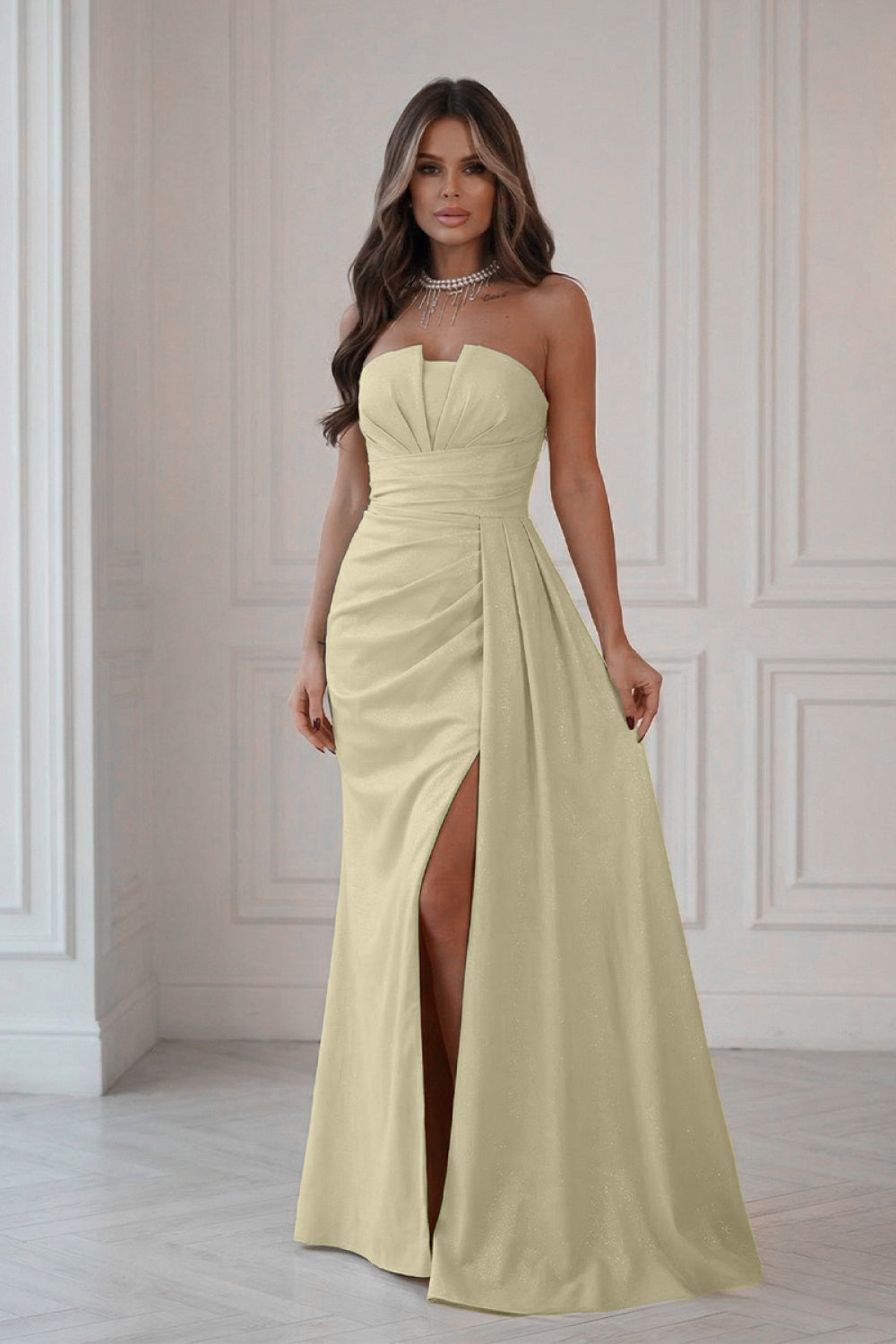 Langes Kleid model 224636 Bicotone