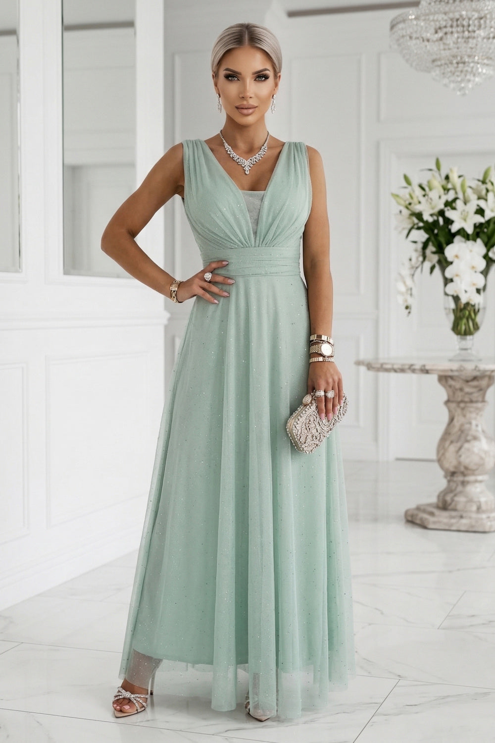 Langes Kleid model 227075 Numoco