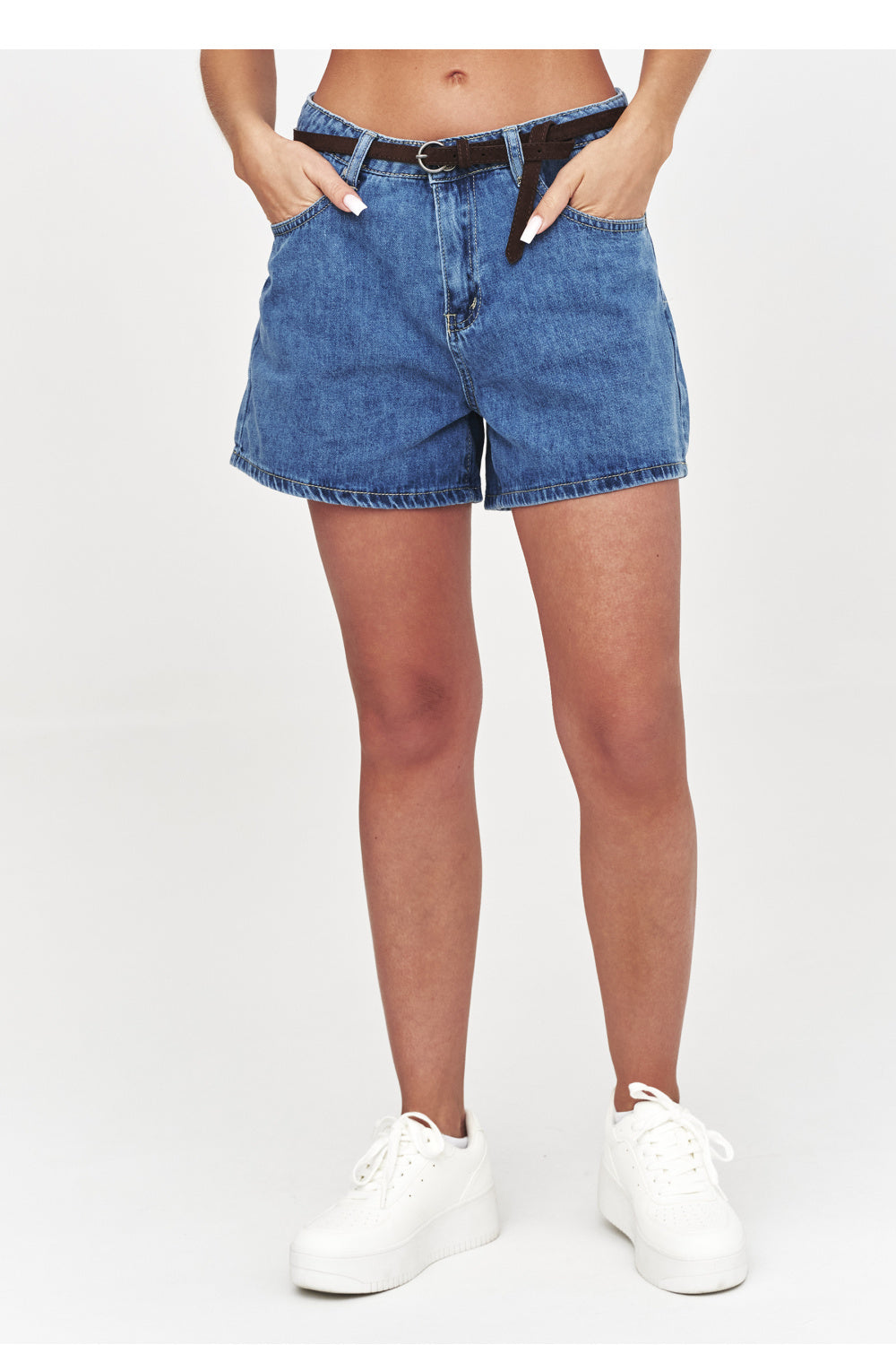 Jeansshorts model 228292 Makadamia