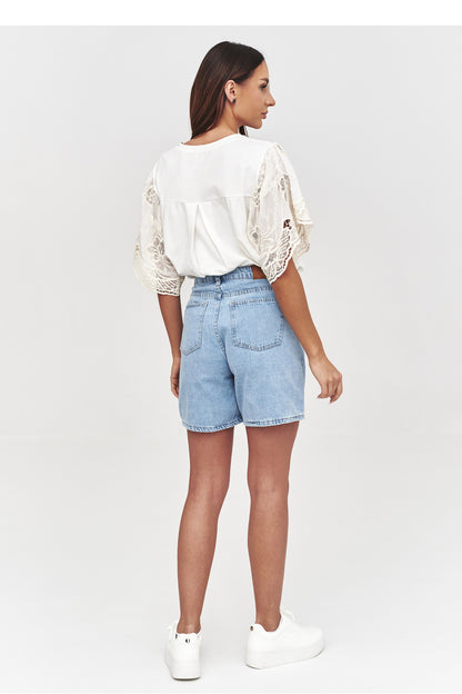 Jeansshorts model 228315 Makadamia