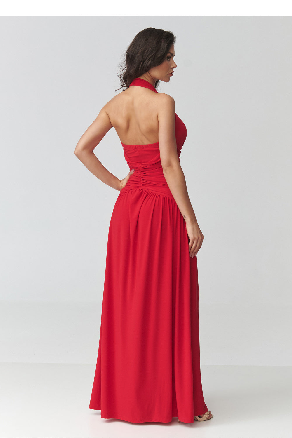 Langes Kleid model 228321 Makadamia