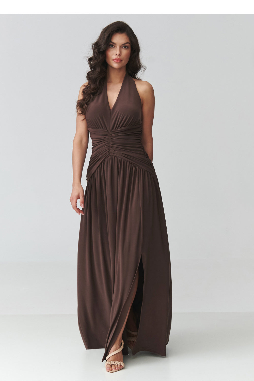 Langes Kleid model 228322 Makadamia