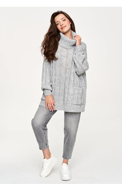 Rollkragenpullover model 232049 Makadamia