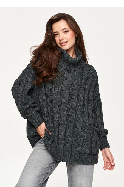 Rollkragenpullover model 232050 Makadamia