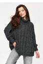 Rollkragenpullover model 232050 Makadamia