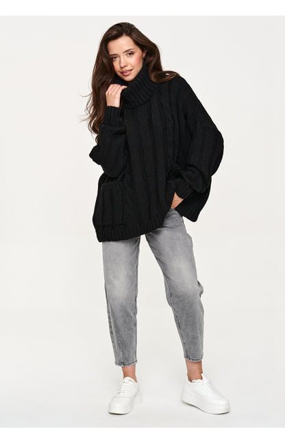 Rollkragenpullover model 232051 Makadamia