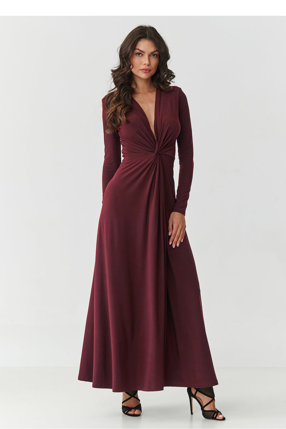 Langes Kleid model 232063 Makadamia