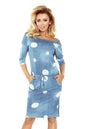 13-74 Sportkleid - Jeans in weißen Tupfen