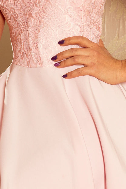 157-4 Kleid MARTA mit Spitze - Pastellrosa