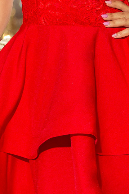 205-1 LAURA ausgestelltes Kleid mit Spitze