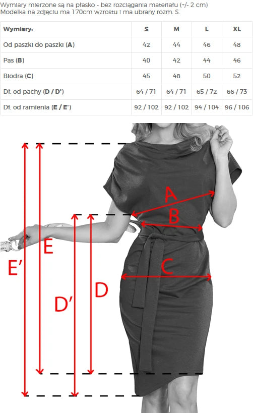 240-11 ROXI Bequemes Kleid mit asymmetrischem Rock und Gürtel - bordeauxrot