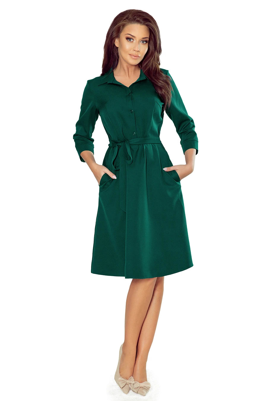 286-1 SANDY Ausgestelltes Hemdkleid