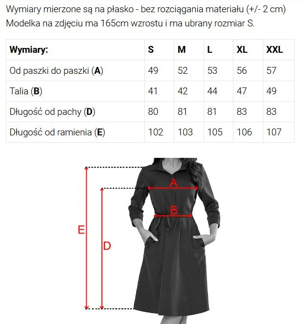 286-1 SANDY Ausgestelltes Hemdkleid