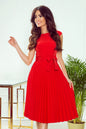 311-1 LILA Plissee-Kleid mit kurzen Ärmeln
