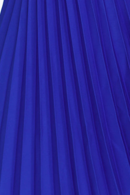311-16 LILA Plissee-Kleid mit kurzen Ärmeln