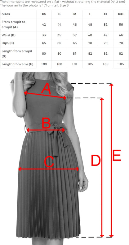 311-1 LILA Plissee-Kleid mit kurzen Ärmeln