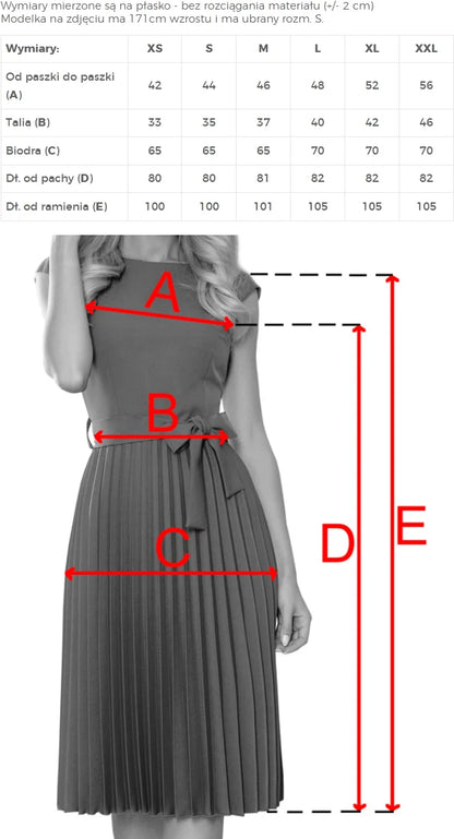 311-1 LILA Plissee-Kleid mit kurzen Ärmeln