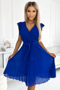 374-4 POLINA Faltenkleid mit Ausschnitt und Rüschen