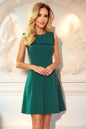 615-1 BLANKA Trapezkleid mit Rüschenausschnitt - Flaschengrün