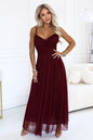 681-3 NILA Tüll-Maxi-Kleid auf Trägern mit Wickelausschnitt