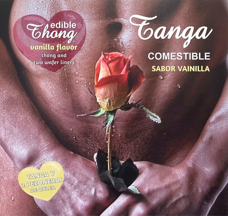 HOTFLOWERS - HERREN-TANGA + 2 VANILLE-WAFER-NIPPEL /es/pt/en/fr/it