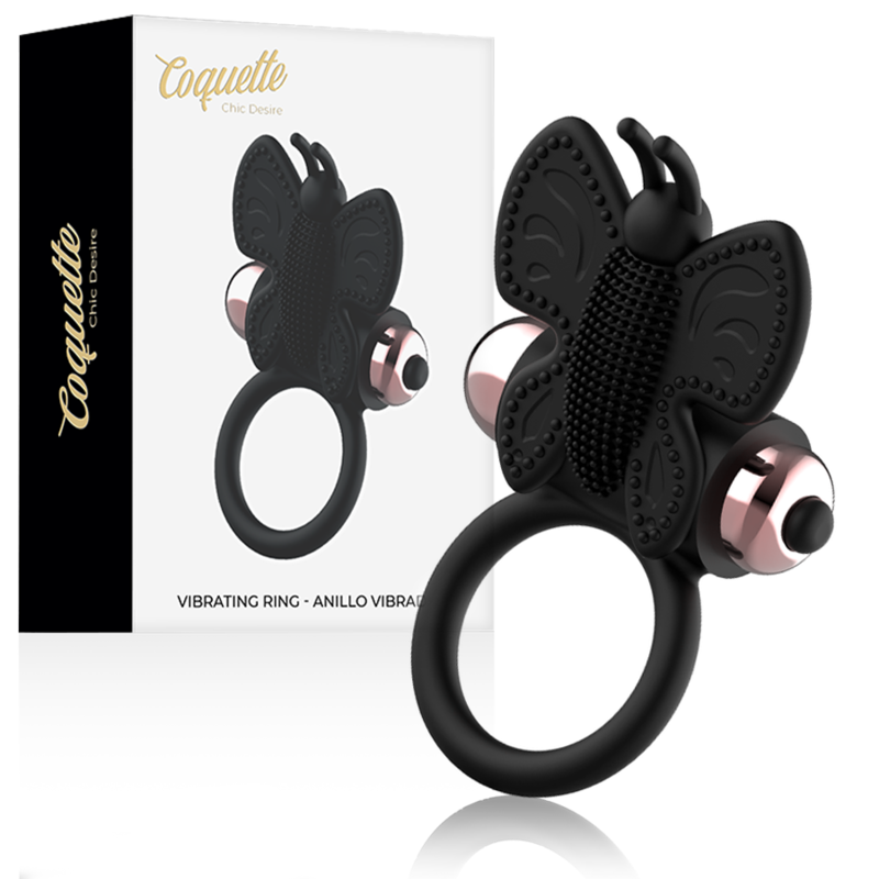 COQUETTE CHIC DESIRE - COCKRING SCHMETTERLING MIT VIBRATOR SCHWARZ