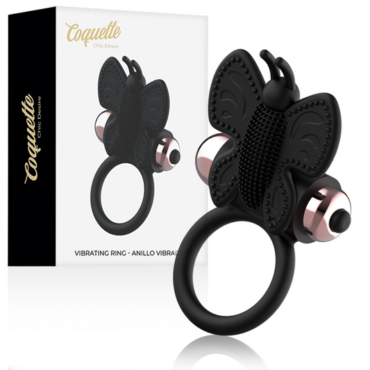 COQUETTE CHIC DESIRE - COCKRING SCHMETTERLING MIT VIBRATOR SCHWARZ