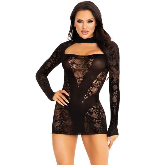 LEG AVENUE - MINIKLEID MIT SPITZE LANGARM