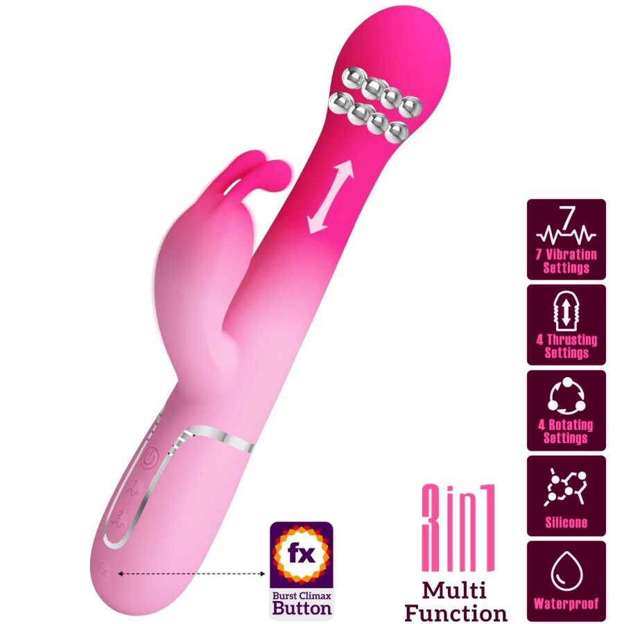 PRETTY LOVE - DEJON 3 IN 1 MULTIFUNKTIONS-RABBIT-VIBRATOR